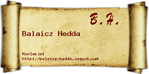 Balaicz Hedda névjegykártya